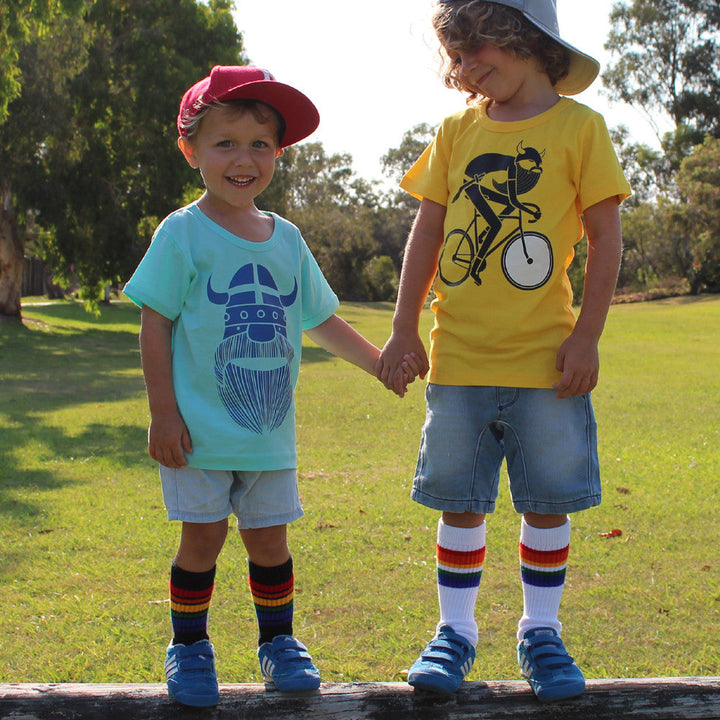10" Baby/toddler Rainbow Striped Tubes - Black by Pride Socks Pride Socks Socks