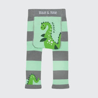 Nessie Loch Ness Monster print stripe baby leggings for babies and toddlers — Baby Goes Retro