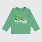 Nessie Loch Ness Monster print long sleeve top for babies and toddlers — Baby Goes Retro