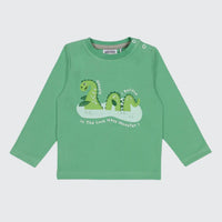 Nessie Loch Ness Monster print long sleeve top for babies and toddlers — Baby Goes Retro
