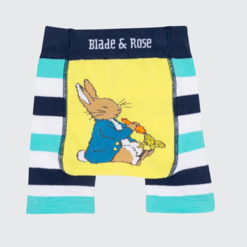 Peter Rabbit in the garden summer knitted shorts for babies and toddlers — Baby Goes Retro