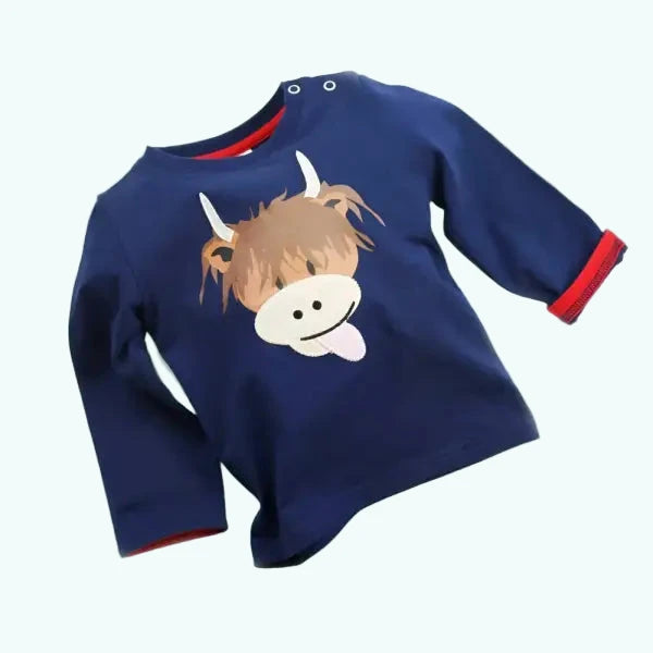 Blade & Rose Baby & Kids Top - Hamish Highland Cow - Long Sleeve Top