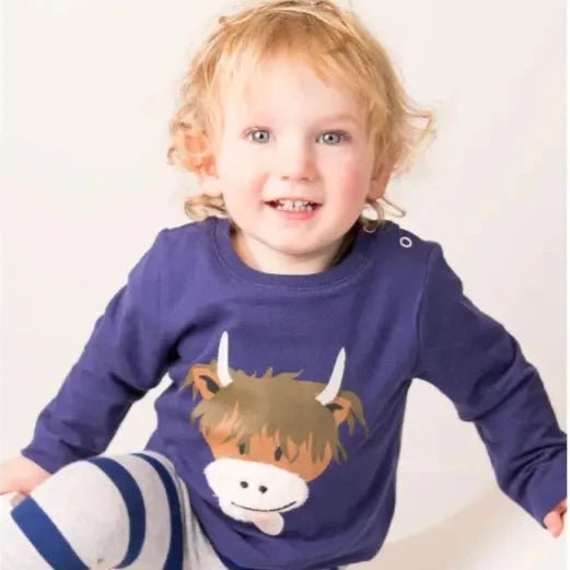 Blade & Rose Baby & Kids Top - Hamish Highland Cow - Long Sleeve Top