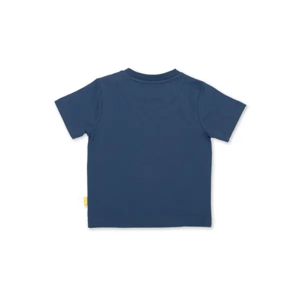 Brachiosaurus Organic Cotton Navy Blue Appliqué T Shirt - T-shirts