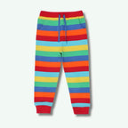 Colorful striped pants on a white background