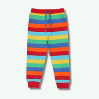 Colorful striped pants on a white background