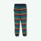 Colorful striped leggings on a white background