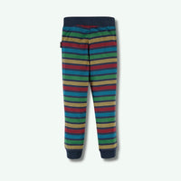 Colorful striped leggings on a white background