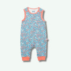 Baby romper with floral pattern on a white background