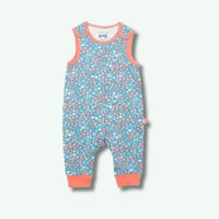 Baby romper with floral pattern on a white background