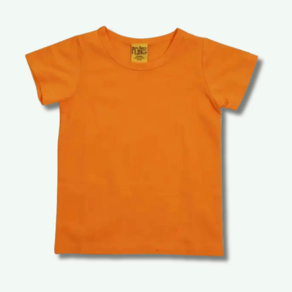 Orange t-shirt on a white background