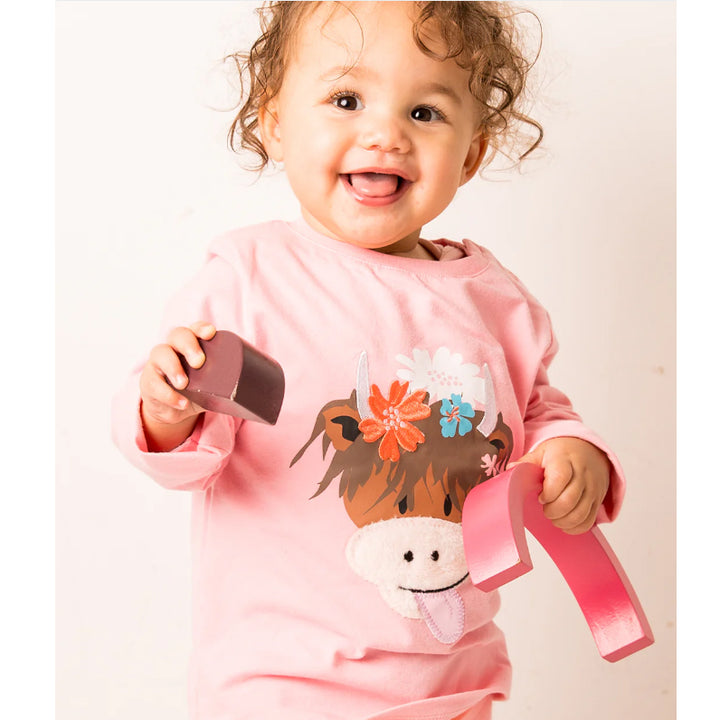 Blade & Rose Baby & Kids Top - Bonnie Highland Cow Blade & Rose T-shirts