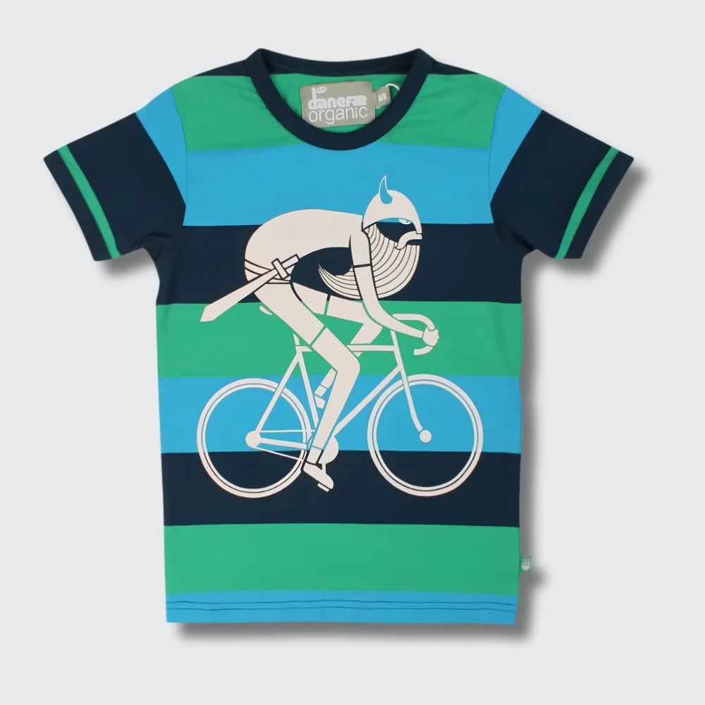 Danefae Biking Viking Bucolic tee, kids clothes Australia, front view