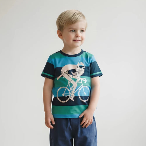 Danefae Biking Viking Bucolic tee, kids clothes Australia, lifestyle photo