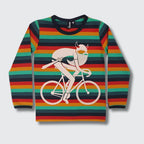Danefae Biking Viking Savlamar long sleeve tee, retro kids clothes Australia, front view