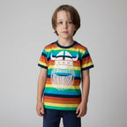 Danefae Erik Arcenciel tee, rainbow kids clothes, front view
