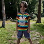 Danefae Erik Arcenciel tee, rainbow kids clothes, back view