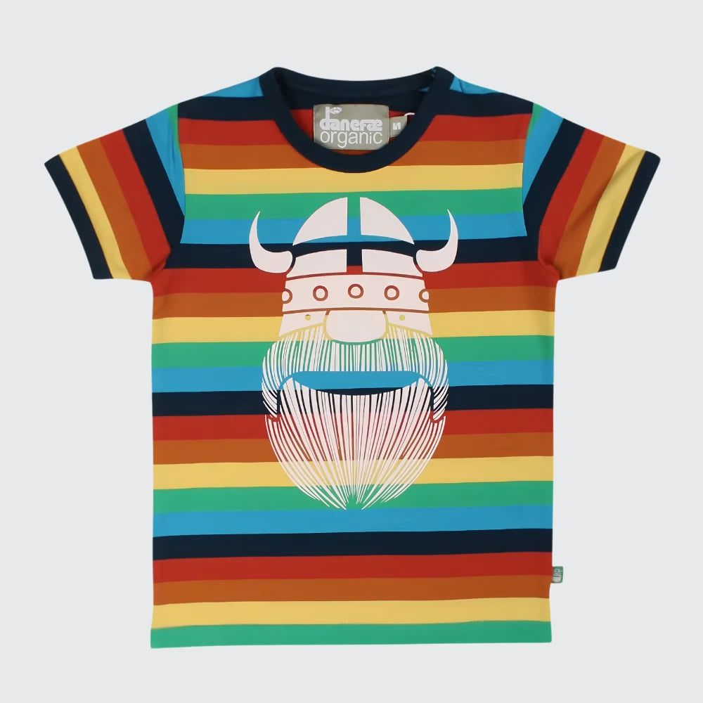 Danefae Erik Arcenciel tee, rainbow kids clothes, close-up print detail