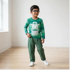 Danefae Erik Keylime tee, unisex kids clothes, close-up print detail