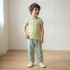 Boy kids clothes organic green tshirt
