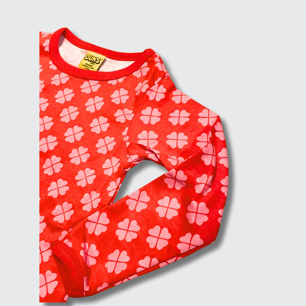 DUNS Sweden Clover Red Long Sleeve Top - organic cotton kids clothing by DUNS Sweden