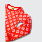 DUNS Sweden Clover Red Long Sleeve Top - organic cotton kids clothing by DUNS Sweden