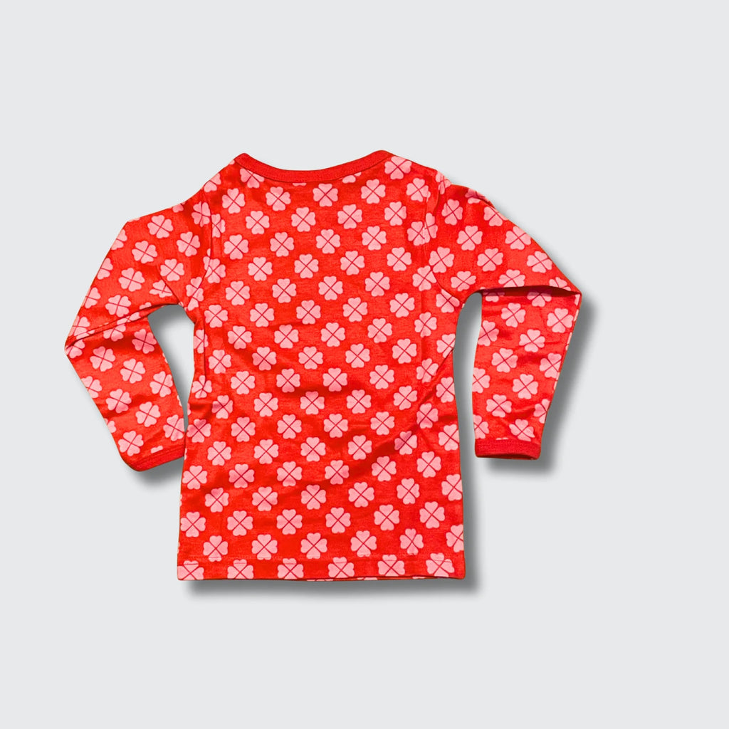 DUNS Sweden Clover Red Long Sleeve Top - organic cotton kids clothing by DUNS Sweden
