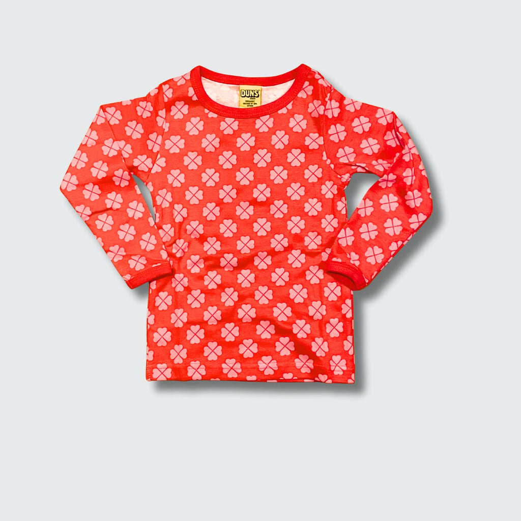 DUNS Sweden Clover Red Long Sleeve Top - organic cotton kids clothing by DUNS Sweden