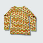 Kids radish print top in citron with bright chartreuse trim, DUNS Sweden – kids clothes, infant shirts