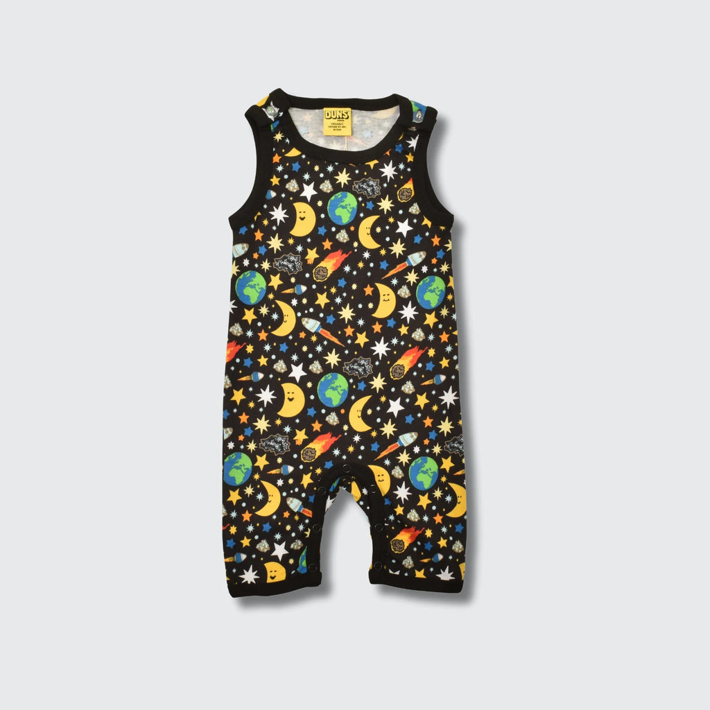 DUNS Sweden Mother Earth Black Playsuit - organic cotton kids clothing by DUNS Sweden