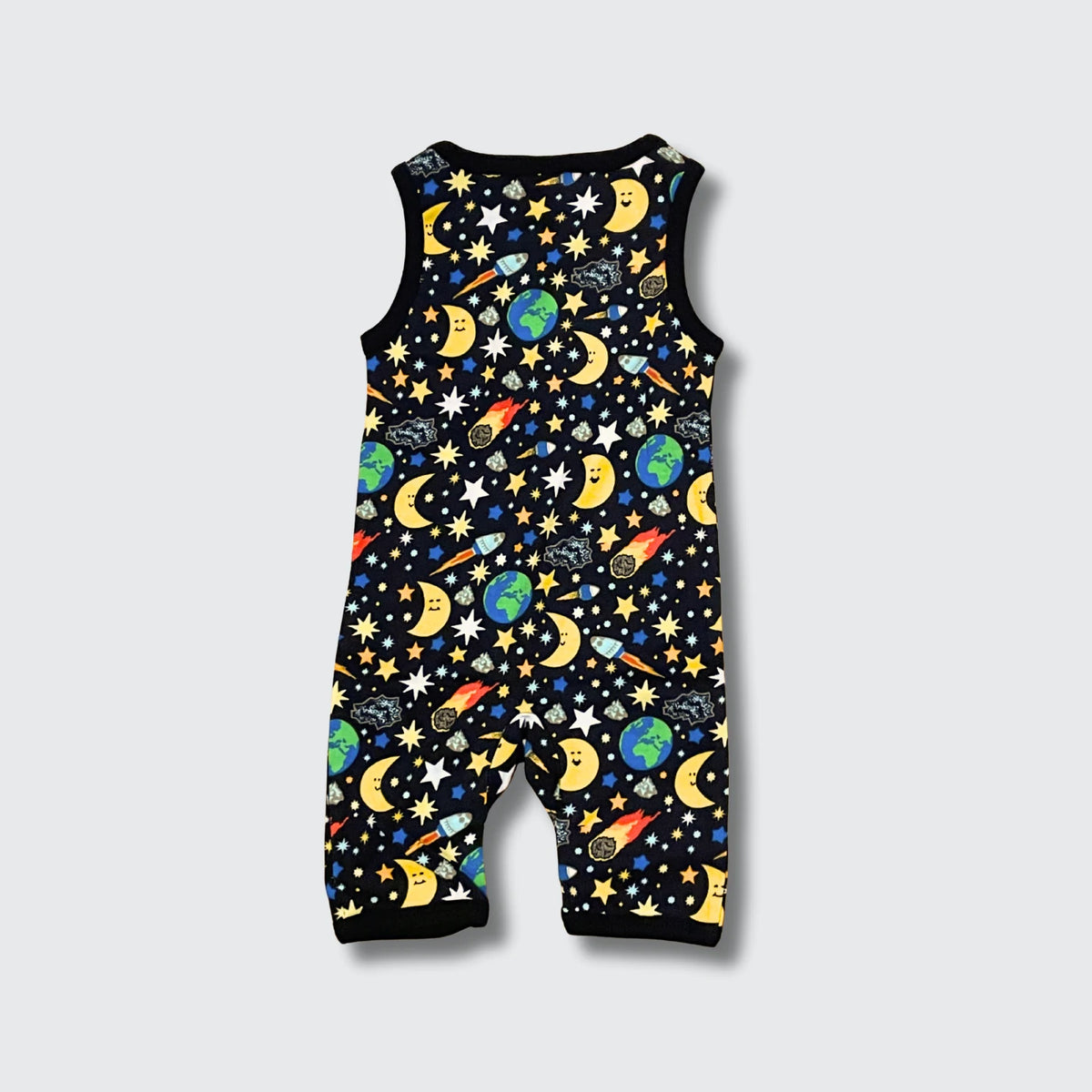 DUNS Sweden Mother Earth Black Playsuit - organic cotton kids clothing by DUNS Sweden