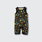 DUNS Sweden Mother Earth Black Playsuit - organic cotton kids clothing by DUNS Sweden