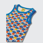 DUNS Sweden Multi Radish Blue Dungarees - organic cotton kids clothing by DUNS Sweden