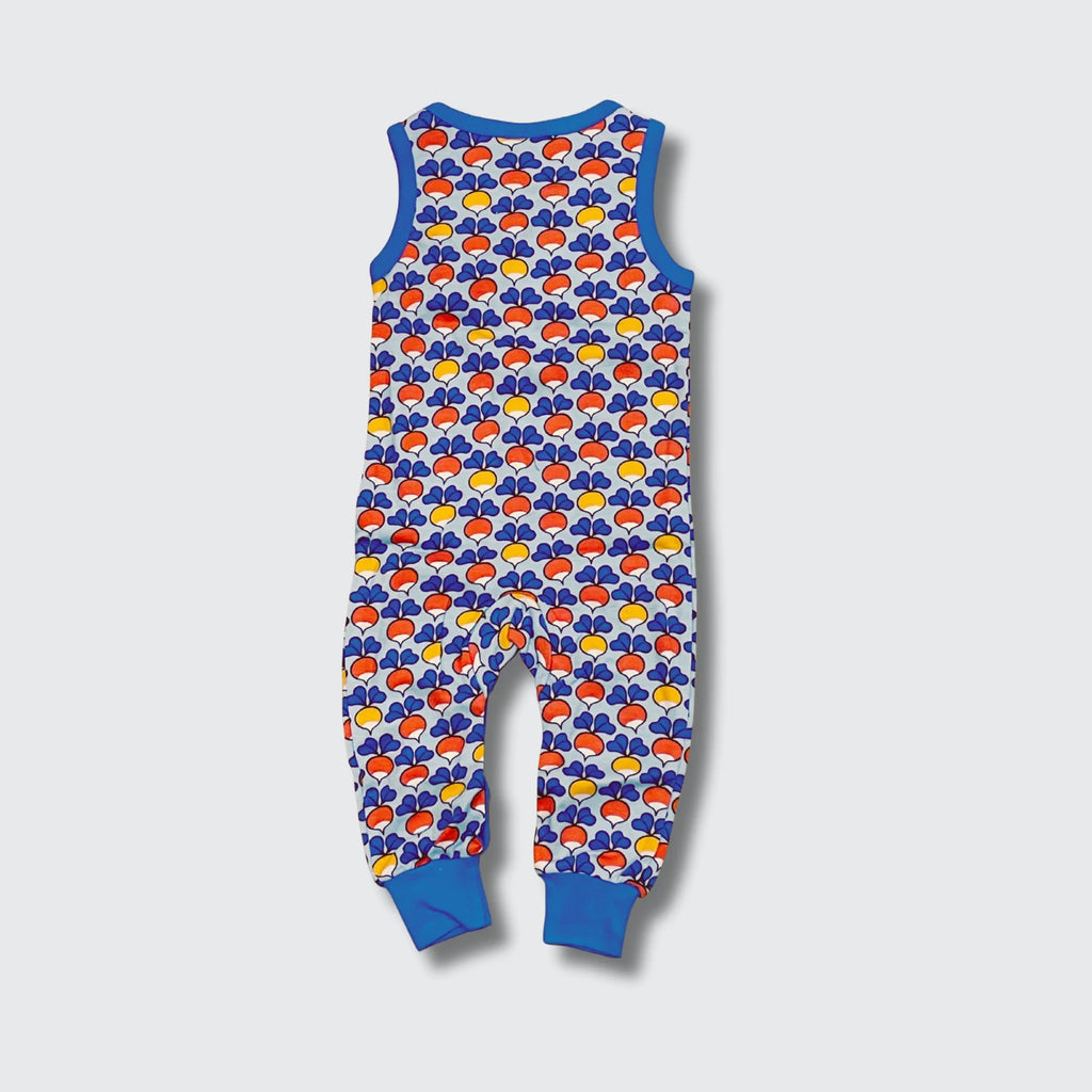 DUNS Sweden Multi Radish Blue Dungarees - organic cotton kids clothing by DUNS Sweden