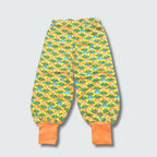 Multi radish print baggy pants in yellow cream with radiant yellow trim, DUNS Sweden – newborn clothing summer, infant clothes unisex