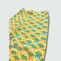 Multi radish print baggy pants in yellow cream with radiant yellow trim, DUNS Sweden – newborn clothing summer, infant clothes unisex