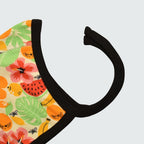 Tucan print baby bonnet in vanilla custard with black trim, DUNS Sweden – newborn clothing summer, infant clothes unisex