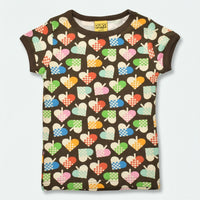 DUNS Sweden hearts print organic cotton short sleeve t-shirt for babies and kids — Baby Goes Retro