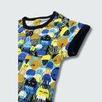 Jellyfish print organic kidswear shirt in black with black trim, DUNS Sweden – organic kidswear, infant shirts