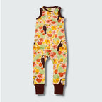 Toucan print organic kidswear newborn jumpsuit in vanilla custard with black trim, DUNS Sweden – organic kidswear, newborn jumpsuit