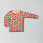 Lilac chiffon radish print organic cotton long sleeve top for babies and kids — Baby Goes Retro