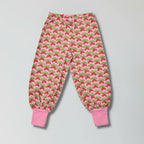 Lilac chiffon radish print organic cotton baggy pants for babies and toddlers — Baby Goes Retro