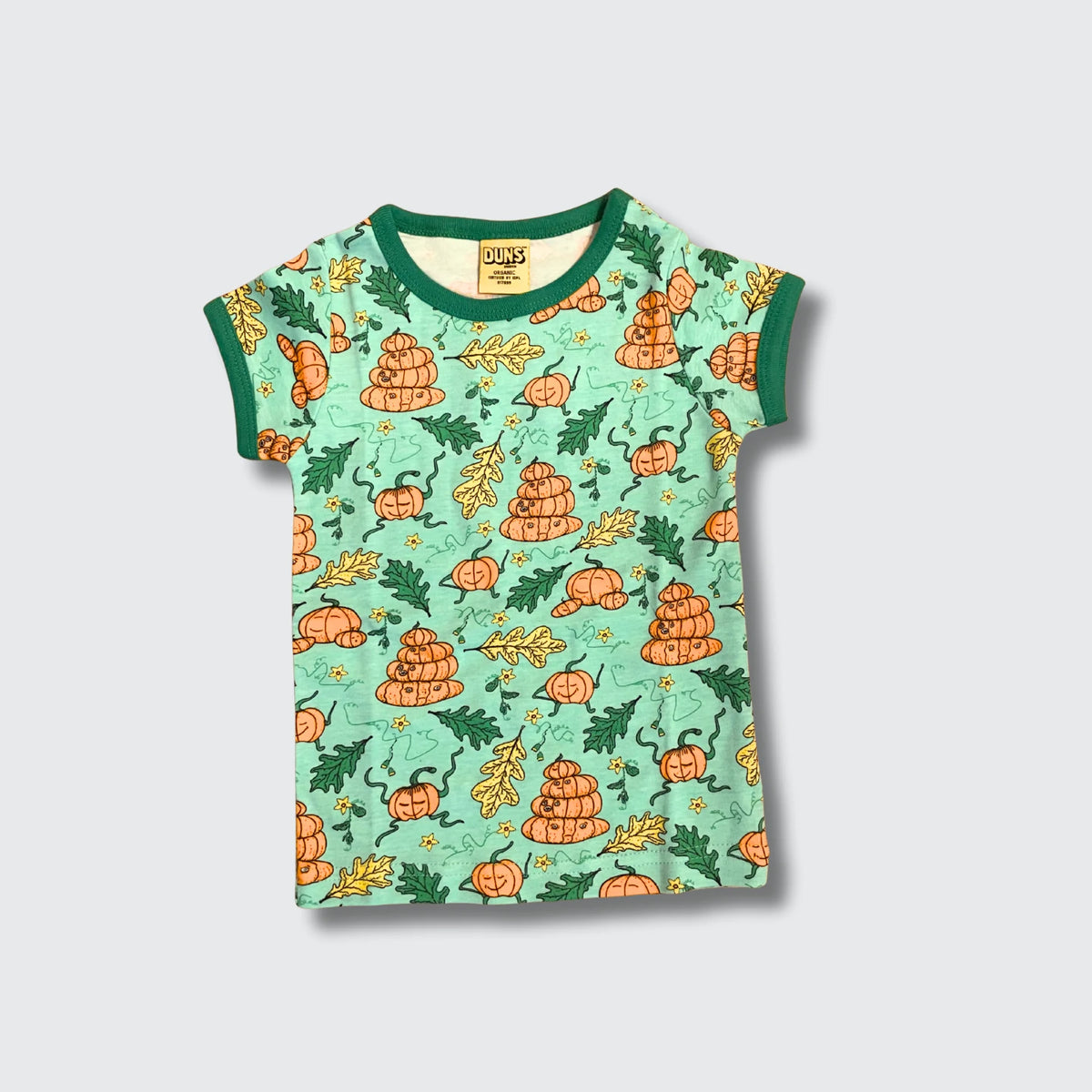 DUNS Sweden Pumpkin Family Green T-shirt - organic cotton kids clothing by DUNS Sweden