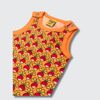 DUNS Sweden Radish Orange Playsuit - organic cotton kids clothing by DUNS Sweden