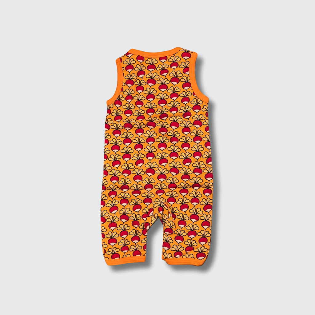 DUNS Sweden Radish Orange Playsuit - organic cotton kids clothing by DUNS Sweden