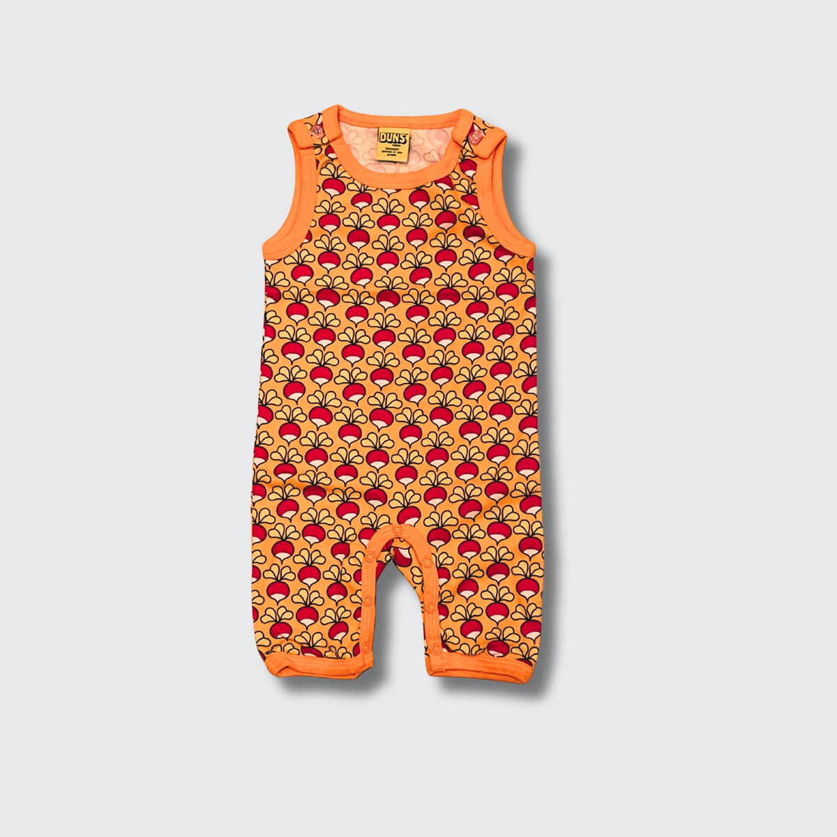 DUNS Sweden Radish Orange Playsuit - organic cotton kids clothing by DUNS Sweden
