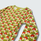 Radish print kids top in citron with bright chartreuse trim, DUNS Sweden – kids clothes, infant shirts