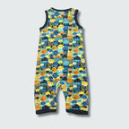 Jellyfish print play suit romper in black with black trim, DUNS Sweden – rompers suit, infant clothes unisex