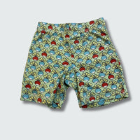 Multi radish print short pants in green ash, DUNS Sweden – summer clothes newborn, infant clothes unisex