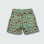 Multi radish print short pants in green ash, DUNS Sweden – summer clothes newborn, infant clothes unisex